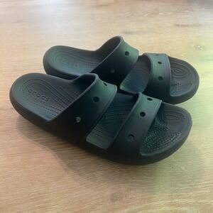 Crocs‎ Classic Sandal Black Mens 8 Women's 9.5 Double Strap See Notes!